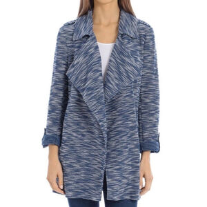 BAGATELLE Aritzia Tweed Open-front Jacket In Blue size Medium